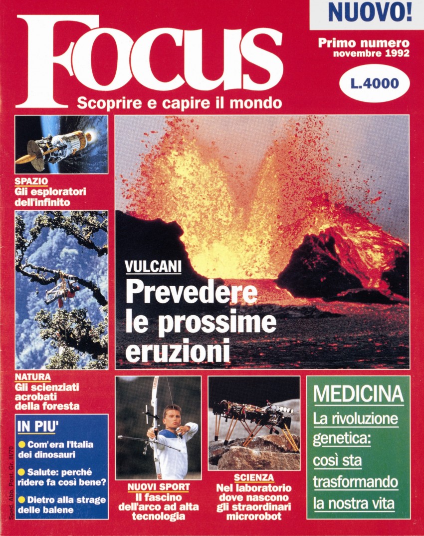 La copertina del primo numero di Focus (novembre 1992)